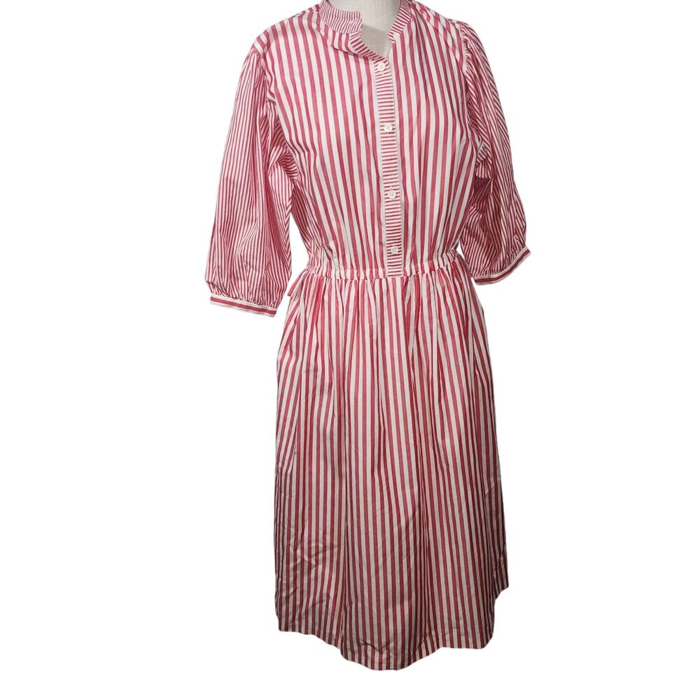 La Mode SMARTI STYLE red white candy stripe DRESS vintage 80's